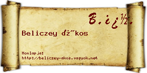 Beliczey Ákos névjegykártya